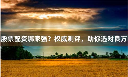 股票配资哪家强？权威测评，助你选对良方